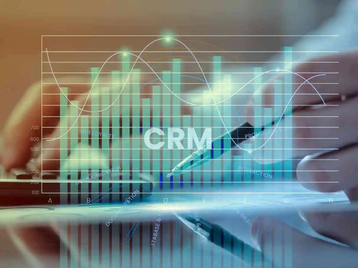 Custom software development company in Bangalore using CRM tools and analytics on laptop for business growth