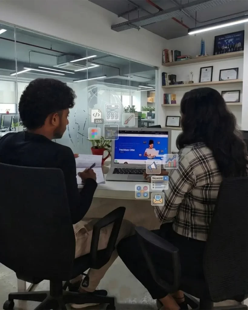 Best CRM software for educational institutions in India 2026 displayed on laptop during team discussion