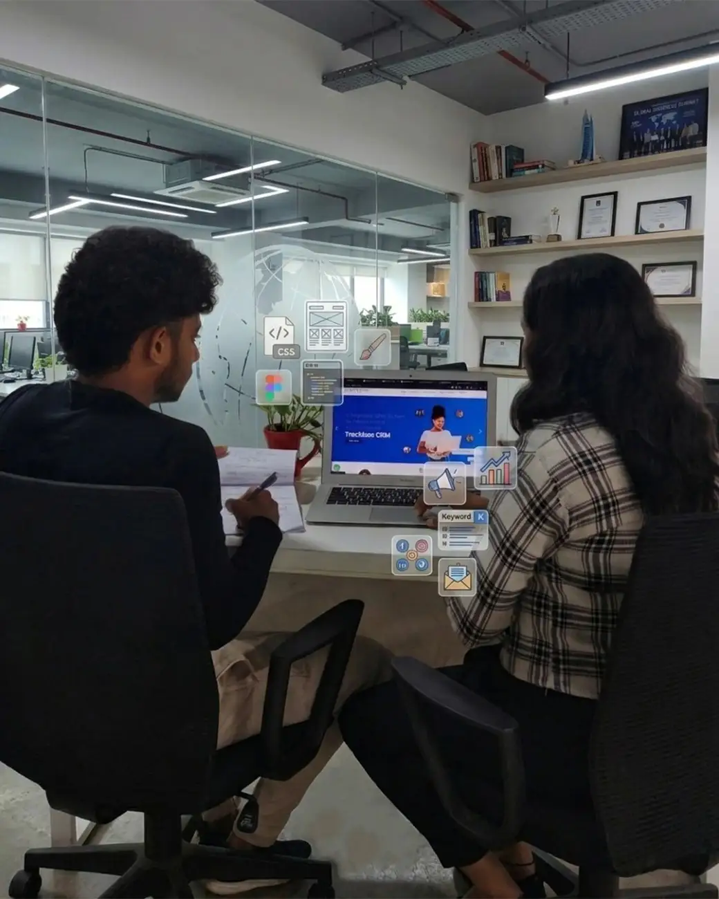 Best CRM software for educational institutions in India 2026 displayed on laptop during team discussion